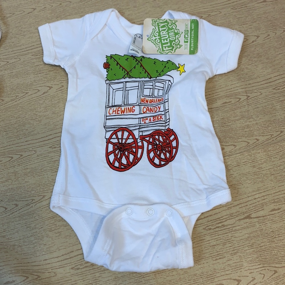 Christmas New Orleans Roman Candy Wagon onesie